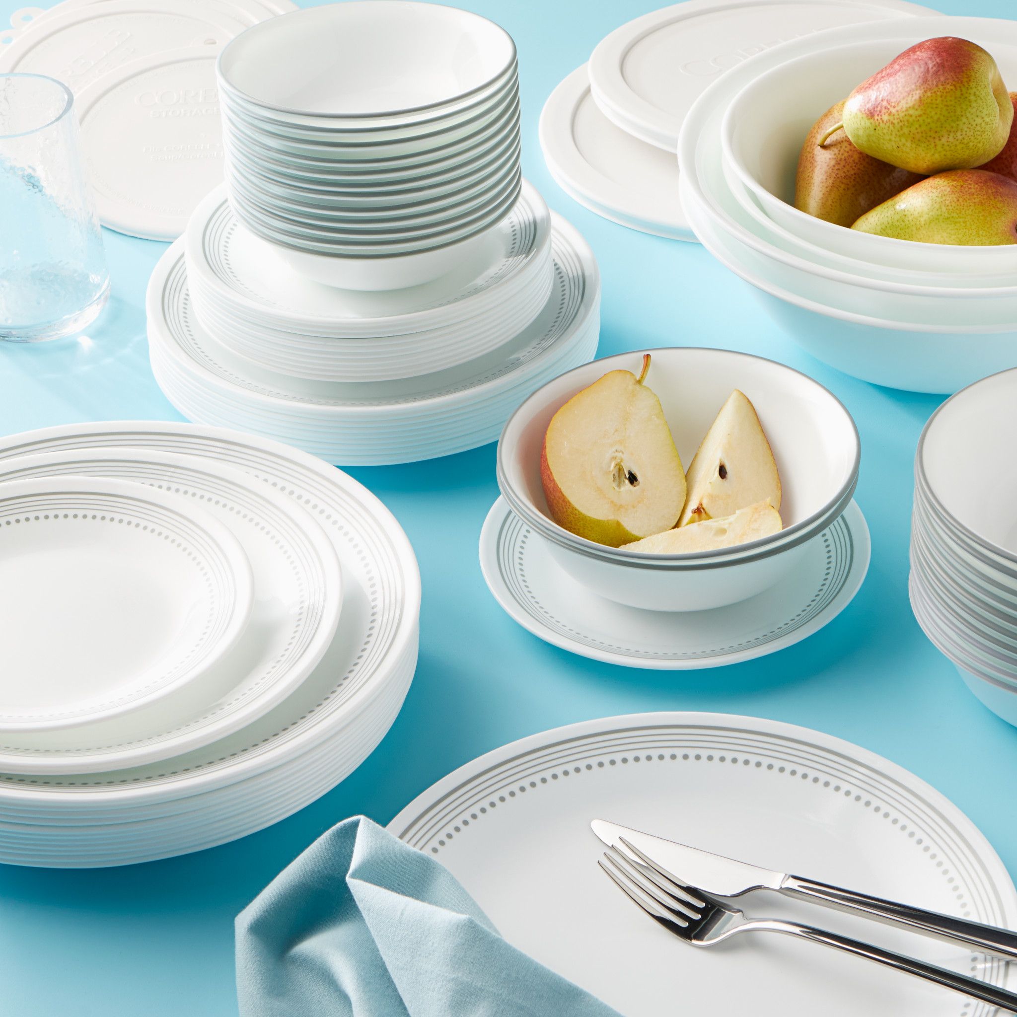 Corelle® Mystic Gray 78-piece Dinnerware Set. Service for 12 - Image 2