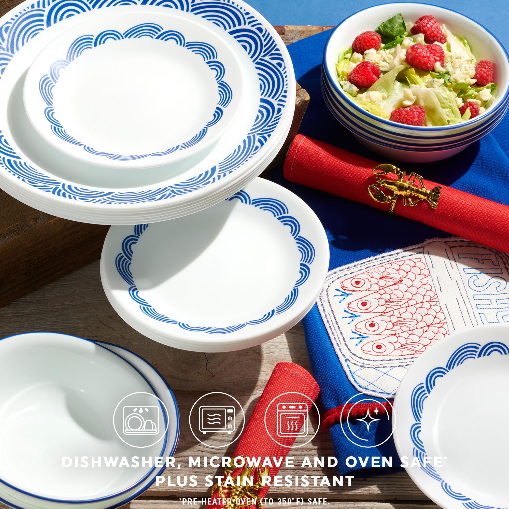 Corelle® Rolling Waves 18-piece Dinnerware Set. Service for 6 - Image 3