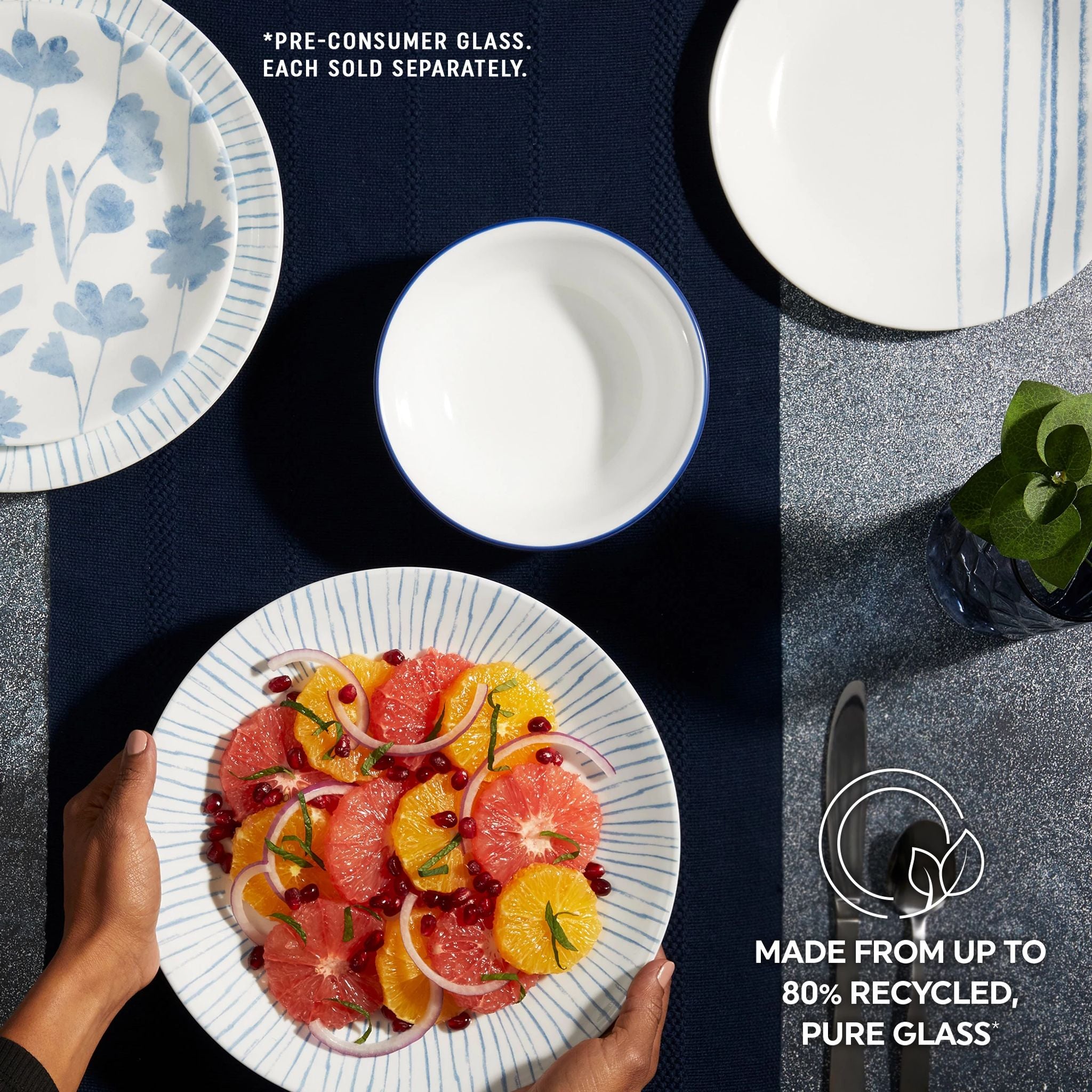 Corelle® Botanical Stripes 8.5 Salad Plates. 6 Pack - Image 5