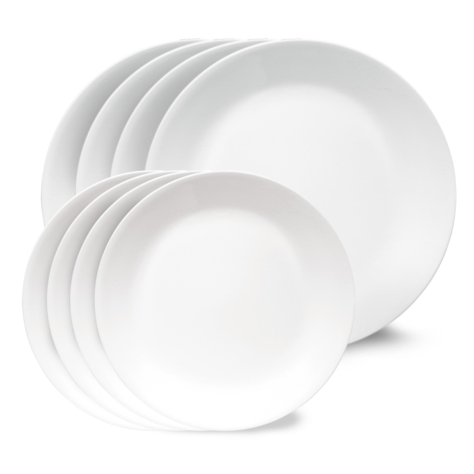 Corelle® Shimmering White Salad and Dinner Plates Set. 8-pack