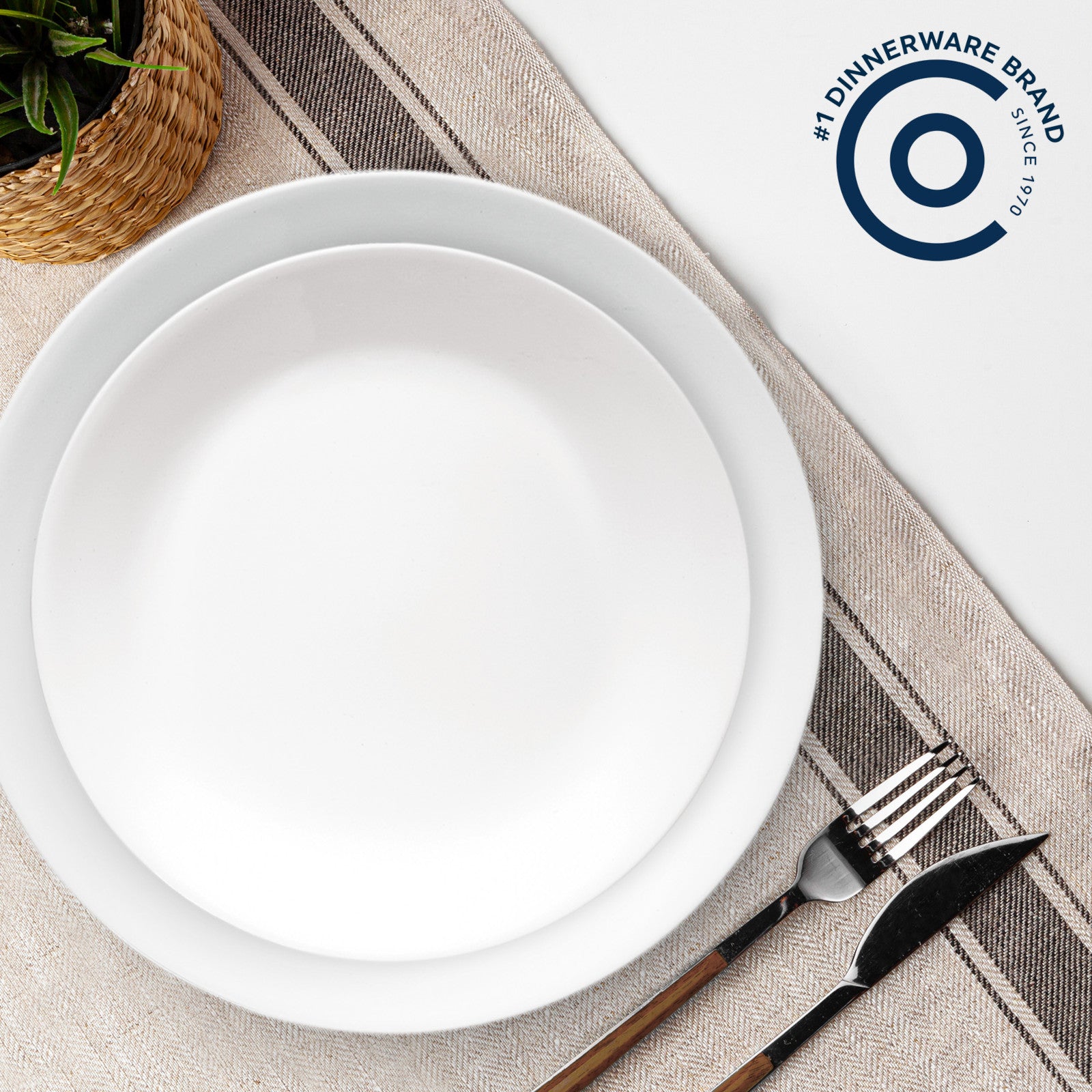 Corelle® Shimmering White Salad and Dinner Plates Set. 8-pack - Image 2
