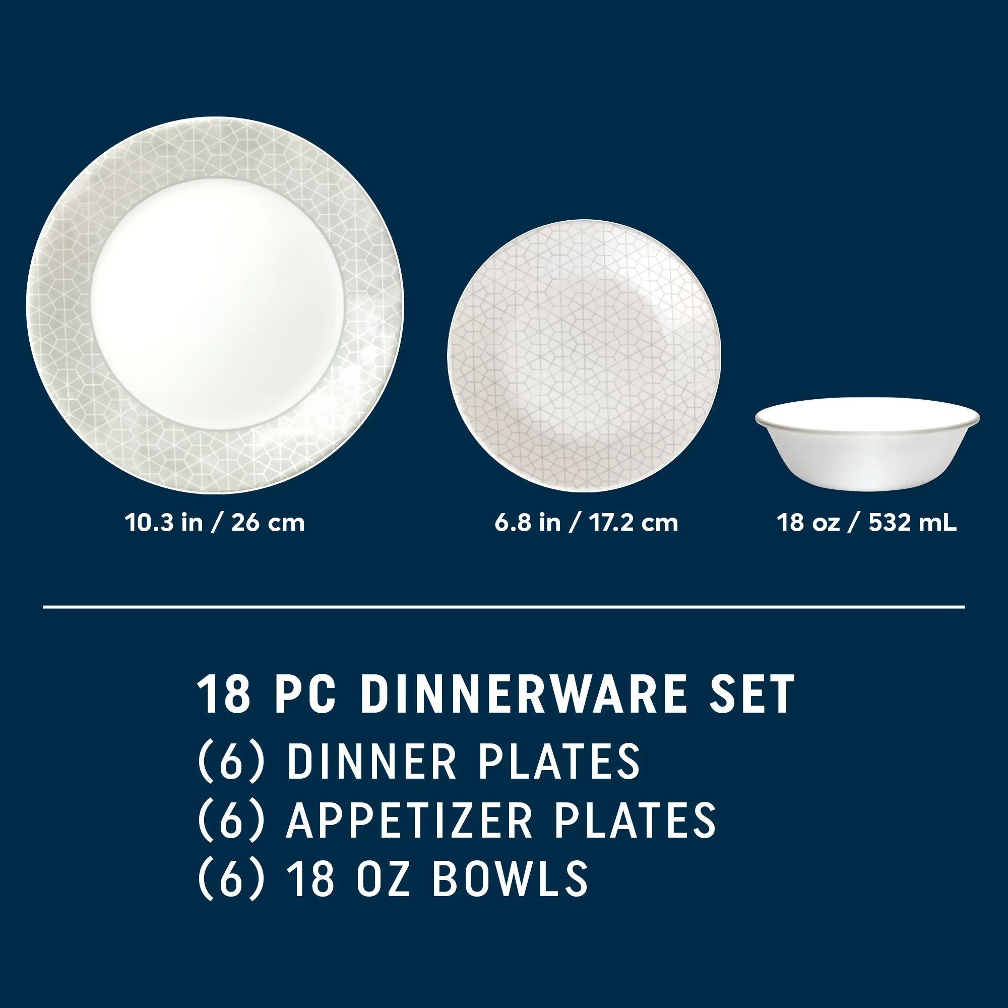 Corelle® Knox 18-piece Dinnerware Set. Service for 6 - Image 2