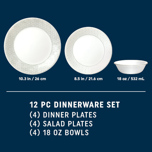 Corelle® Knox 12-piece Dinnerware Set. Service for 4 - Image 2