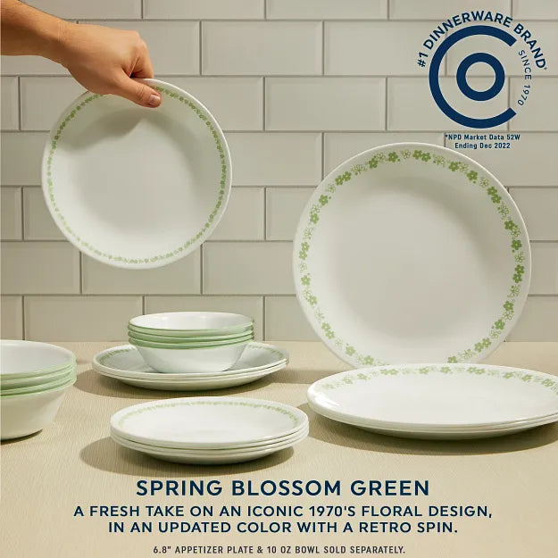 Corelle® Spring Blossom Green 12-piece Dinnerware Set. Service for 4 - Image 3