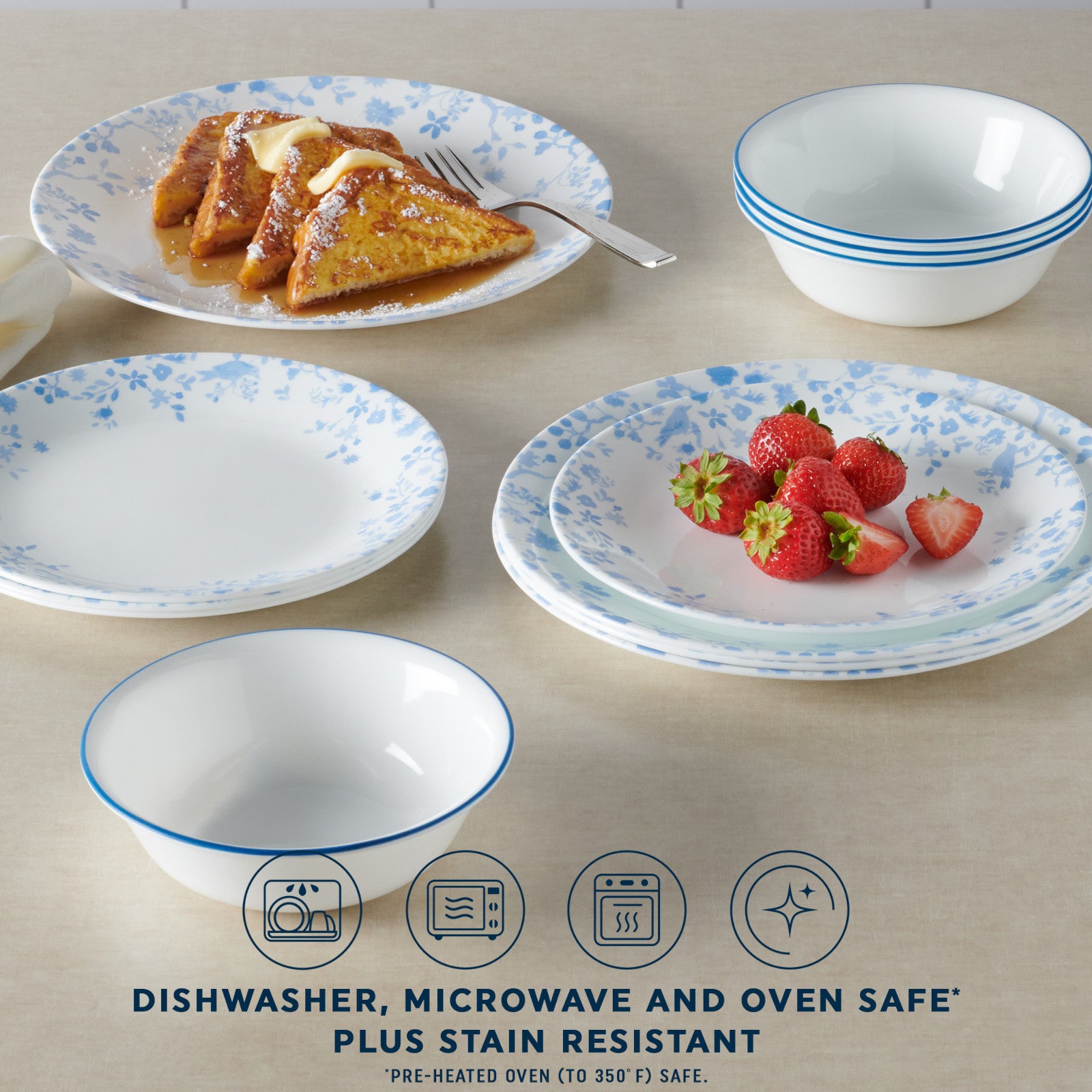 Corelle® Garden Song 12-piece Dinnerware Set. Service for 4 - Image 5